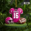 Personalized American Football Christmas Ornament, Custom Football Player Uniform Ornament, Football Helmet And Ball, Football Lovers Gift