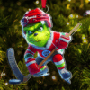 The Grinch Ornament, Merry Grinchmas Ornament, Green Monster Couple Christmas Ornament, Grinch Football Ornament, Funny Sports Acrylic Ornament