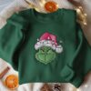 Embroidered Grinch Christmas Light Sweatshirt, Grinchmas Shirt, Grinch Christmas Shirt
