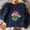 Embroidered Grinch Christmas Light Sweatshirt, Grinchmas Shirt, Grinch Christmas Shirt