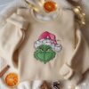 Embroidered Grinch Christmas Light Sweatshirt, Grinchmas Shirt, Grinch Christmas Shirt