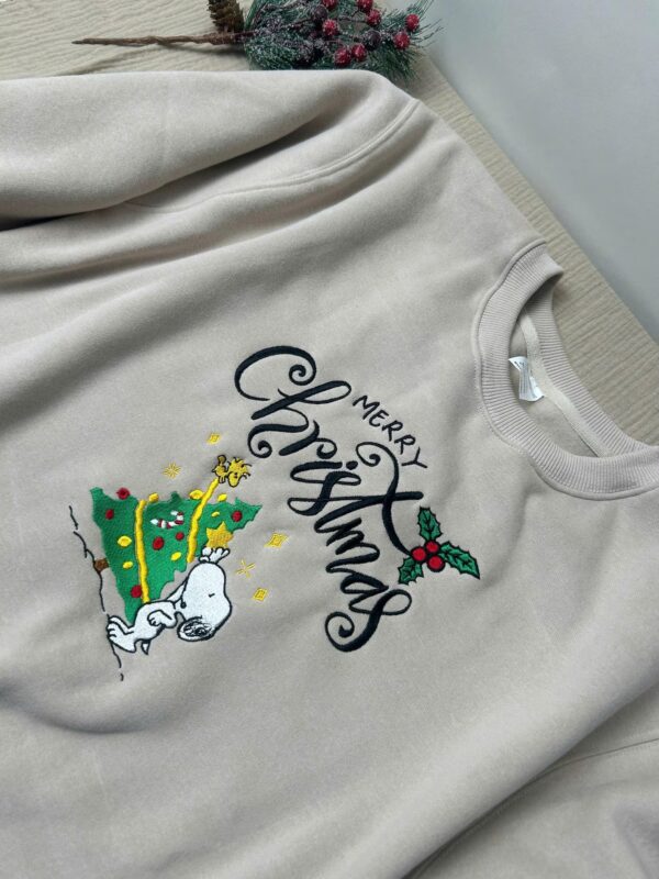 Christmas Dog Sweatshirt, Merry Christmas Sweatshirt, Cute Dog Embroidered Sweatshirt, Cute Dog Sweatshirt, Christmas Shirt, Dog Gift