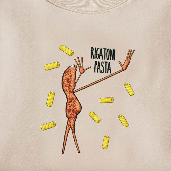 Marcus the Worm Embroidered Sweatshirt: Rigatoni Pasta Meme Shirt