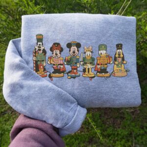 Disneyland Mickey And Friends Nutcracker Embroidered T-Shirt, Walt Disney World Embroidery Sweater, Disney Character Embroidery Hoodie