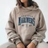 Embroidered Mariners Baseball Sweatshirt: Unisex Crewneck Pullover