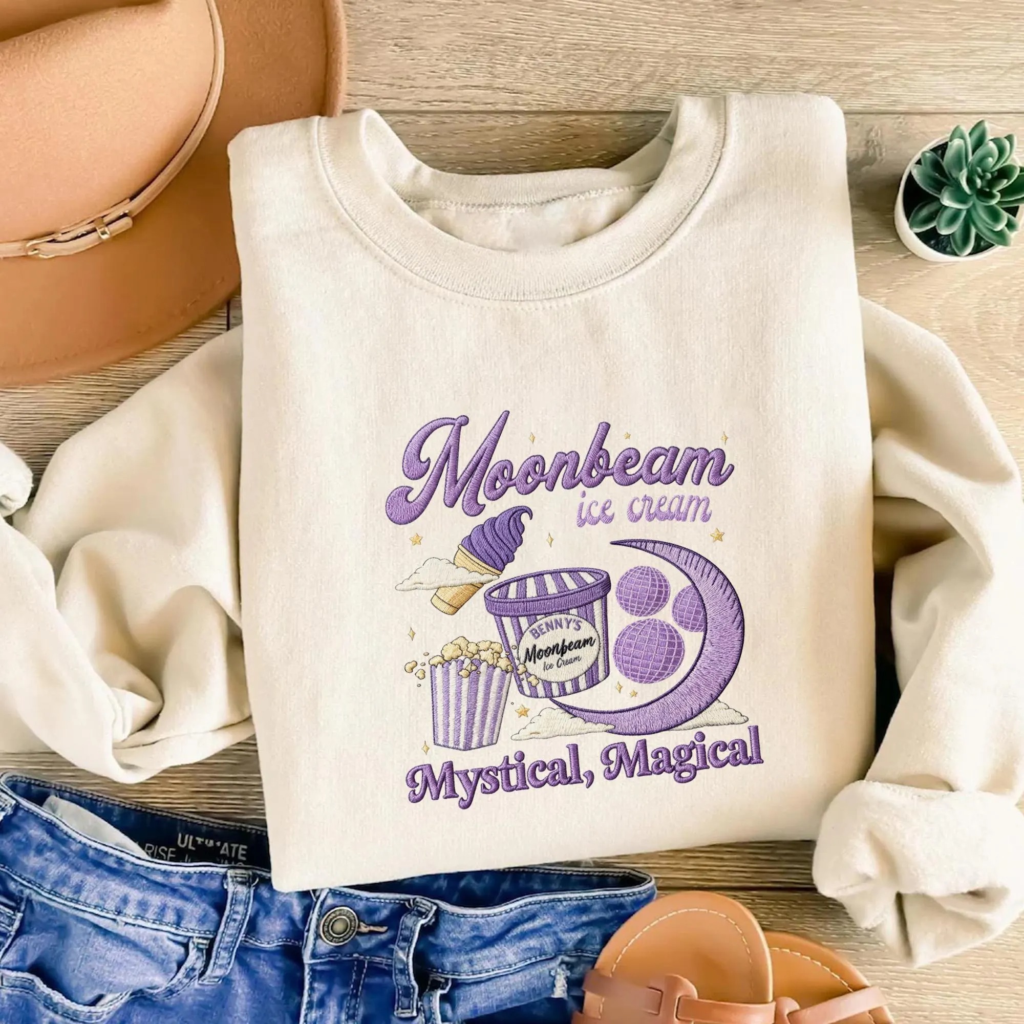 Embroidery Espon and Umbeon Matching Sweatshirt, Espon Psychic Sun and Crescent Moon Embroidery, Couple Anime Shirt, Gift for Her/Him