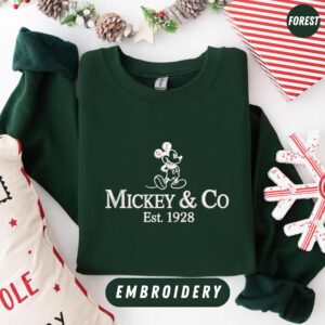 Mickey & Co 1928 Embroidered Sweatshirt, Disney Sweatshirt, Retro Mickey And Co, Disneyworld Shirts, Disney Vacation Shirt, Disneyland Shirt