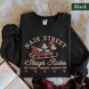 Embroidered Retro Mickey Minnie Main Street Sleigh Rides Sweatshirt, Disney Christmas Sweatshirt, Mickey Minnie Christmas Sweatshirt