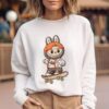 Embroidered LABUBU Crewneck, LABUBU Sweatshirt, Cute Monster Embroidery Shirt, Streetwear Cartoon Sweater, Kawaii LABUBU Gift