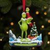 Personalized Grinch Christmas Ornament, Funny Green Monster Couple, Custom Holiday Tree Decoration, Christmas Ornament