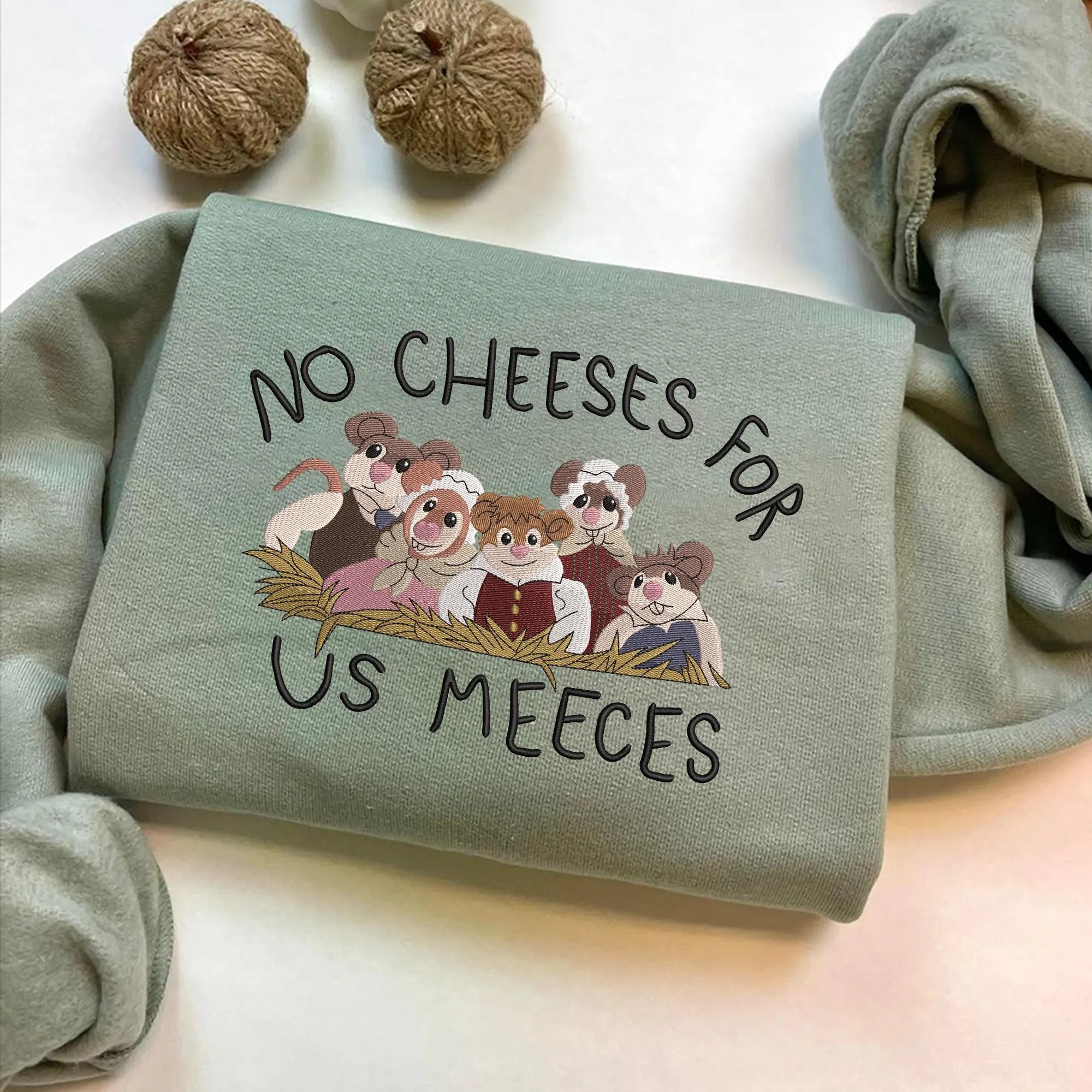 No Cheeses For Us Meeces Embroidered Sweatshirt, Christmas Muppets Jumper, Magic Kingdom 2025 Xmas Sweater. Christmas Pullover