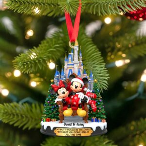 Mickey and Minnie Christmas Couple Ornament, Custom Disney Couple Ornament, Married Ornament