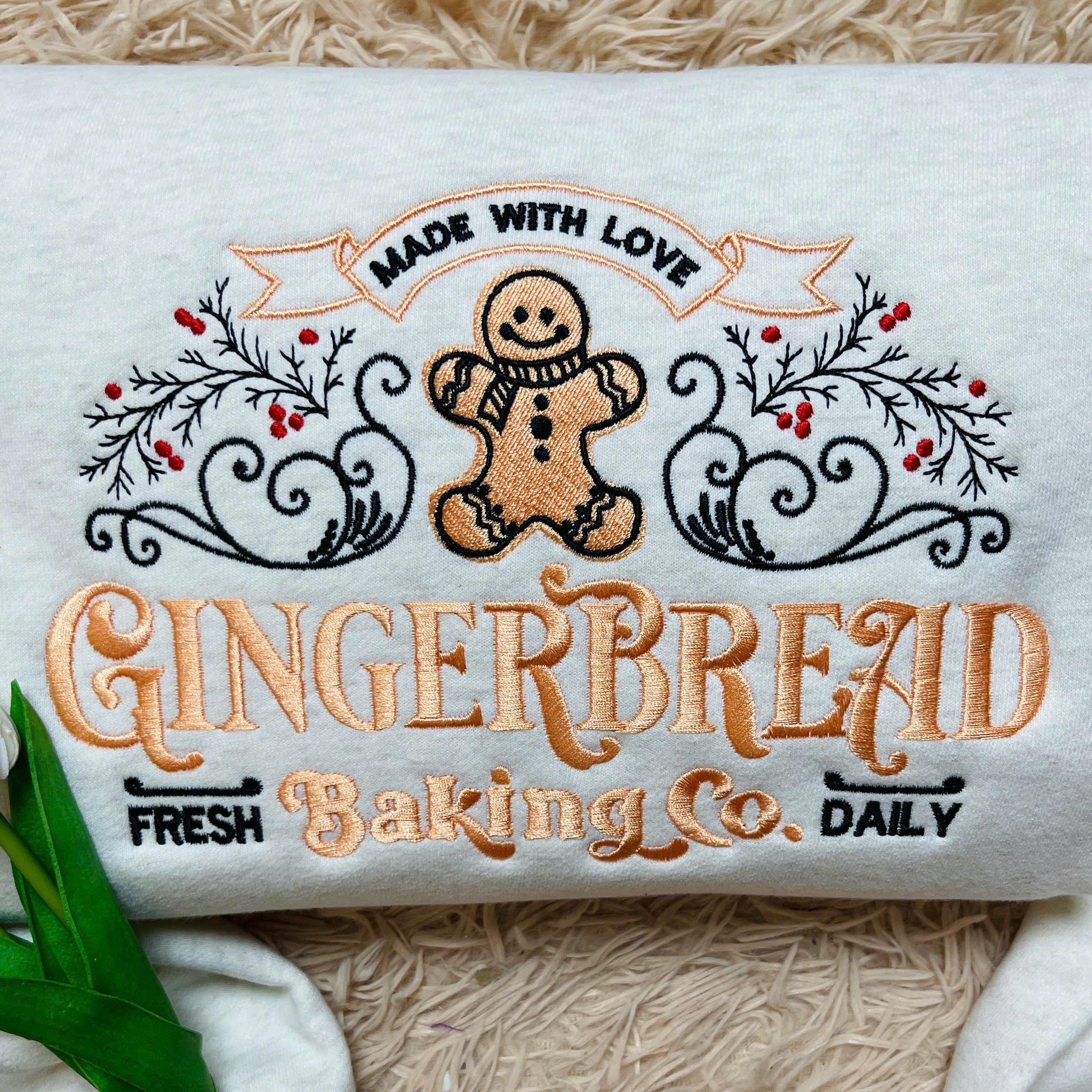 North Pole Gingerbread Embroidered Sweatshirt – Cozy Christmas Hoodie | Holiday Bakery Shirt | Matching Family Xmas Gift