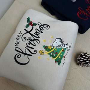 Christmas Dog Sweatshirt, Merry Christmas Sweatshirt, Cute Dog Embroidered Sweatshirt, Cute Dog Sweatshirt, Christmas Shirt, Dog Gift