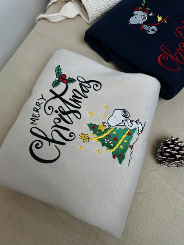 Christmas Dog Sweatshirt, Merry Christmas Sweatshirt, Cute Dog Embroidered Sweatshirt, Cute Dog Sweatshirt, Christmas Shirt, Dog Gift