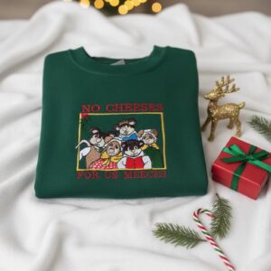 Embroidered No Cheeses For Us Meeces Christmas Disney Sweatshirt, The Muppets Christmas Embroidered Sweatshirt, Funny Rizzo Gonzo Xmas