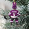 Personalized Hockey, Ice Hockey Ornament, 2D Flat Not 3D, Custom Hockey Ornament, Christmas Tree Decoration, Hockey Mom, Kid Ornament