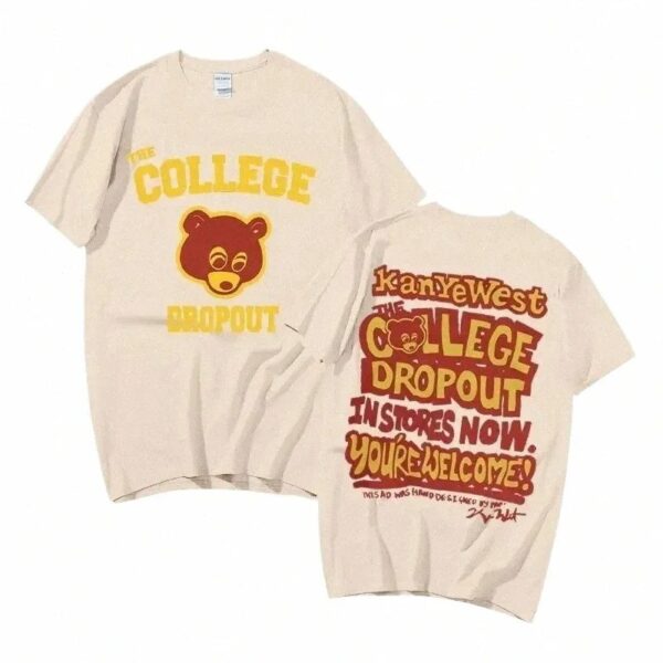 Kanye West College Dropout Inspired T-Shirt - Unisex, Multi-Color, Pure Cotton, Short Sleeve, High-Quality Graphic Tee