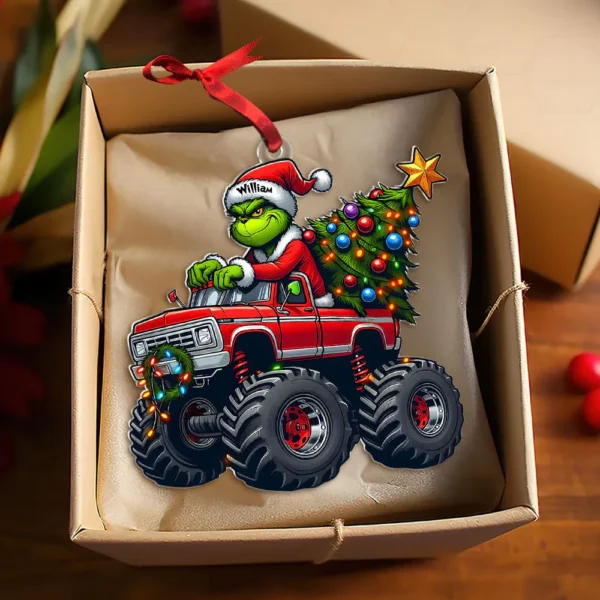 The Grinch Ornament, Merry Grinchmas Ornament, Green Monster Couple Christmas Ornament, Green Couple Ornament Anniversary Gift