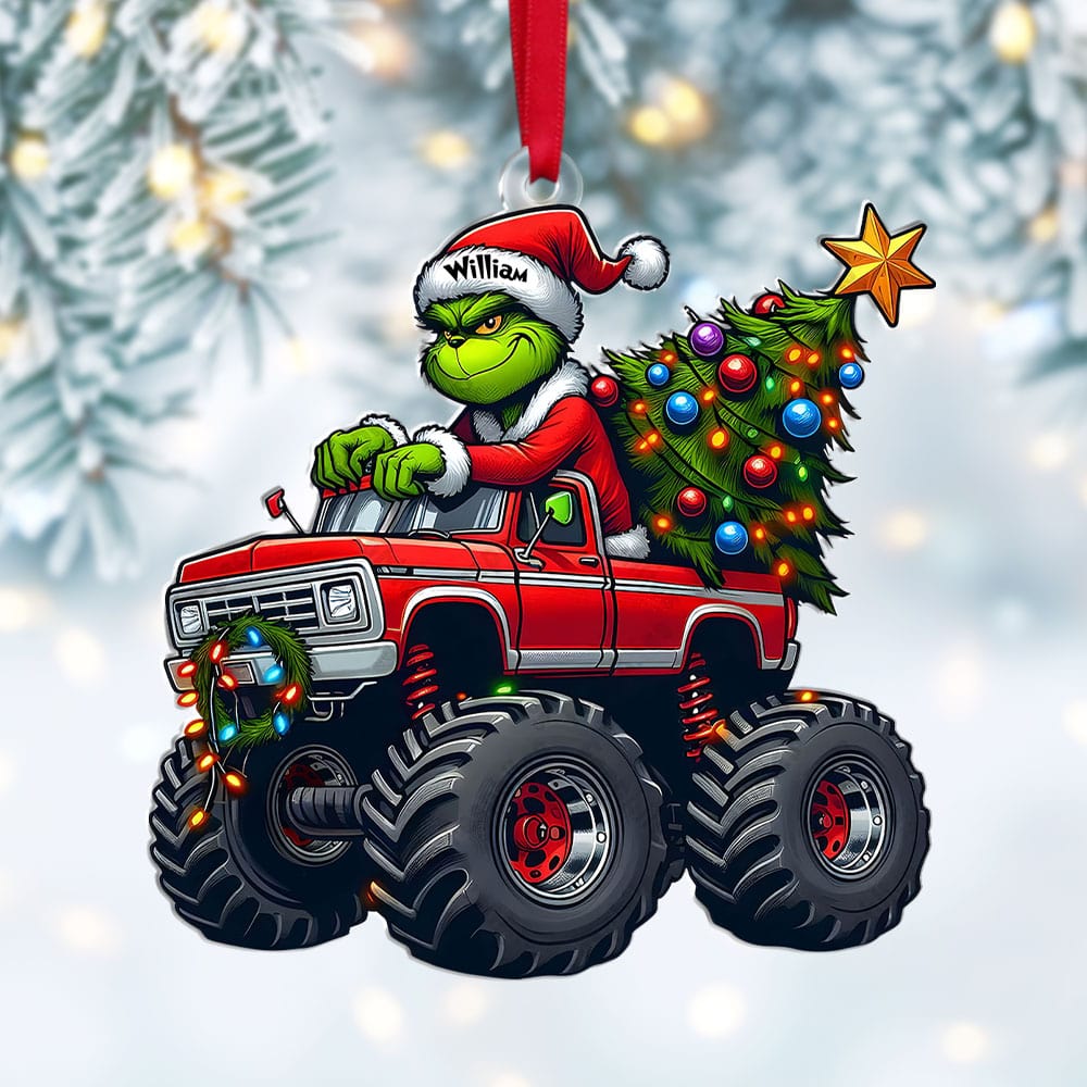 The Grinch Ornament, Merry Grinchmas Ornament, Green Monster Couple Christmas Ornament, Green Couple Ornament Anniversary Gift