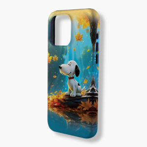 Snoopy Fall Leaves Phone Protective Cover, Cute Dog Autumn Hard Shell Case Phone