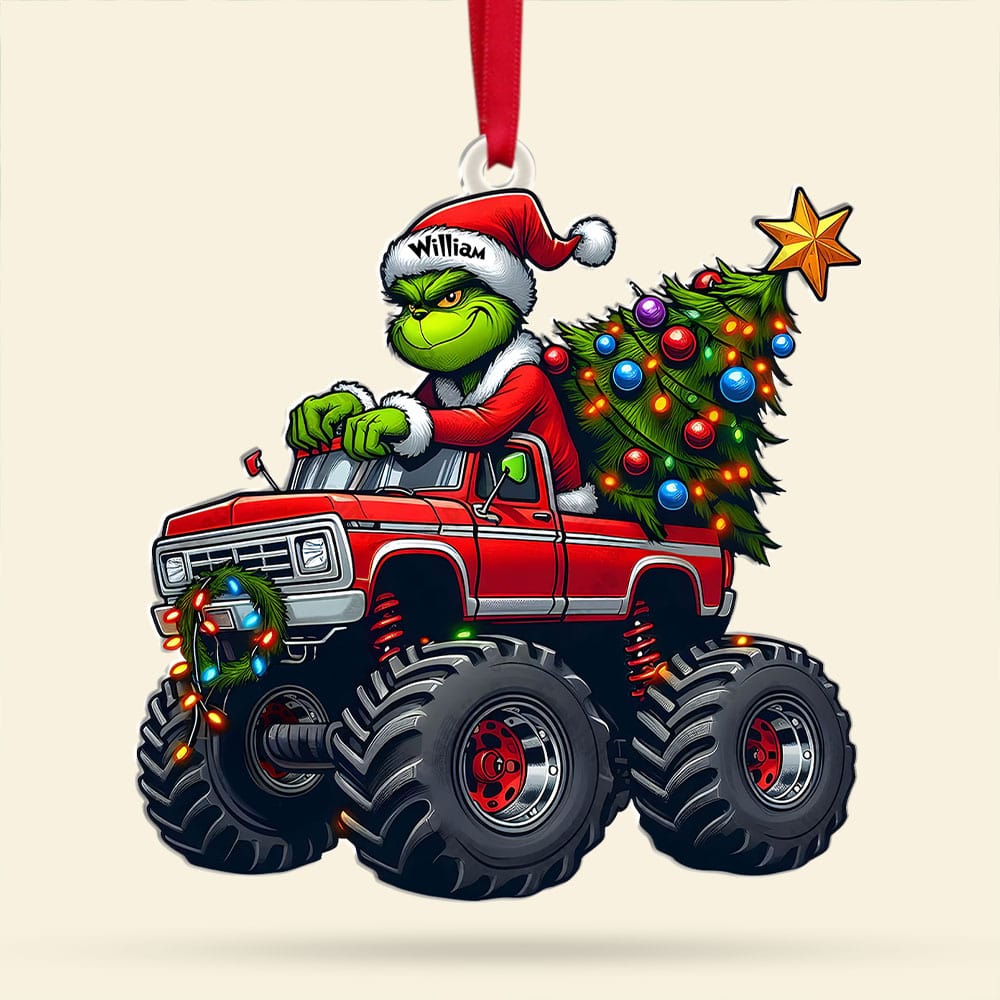 The Grinch Ornament, Merry Grinchmas Ornament, Green Monster Couple Christmas Ornament, Green Couple Ornament Anniversary Gift