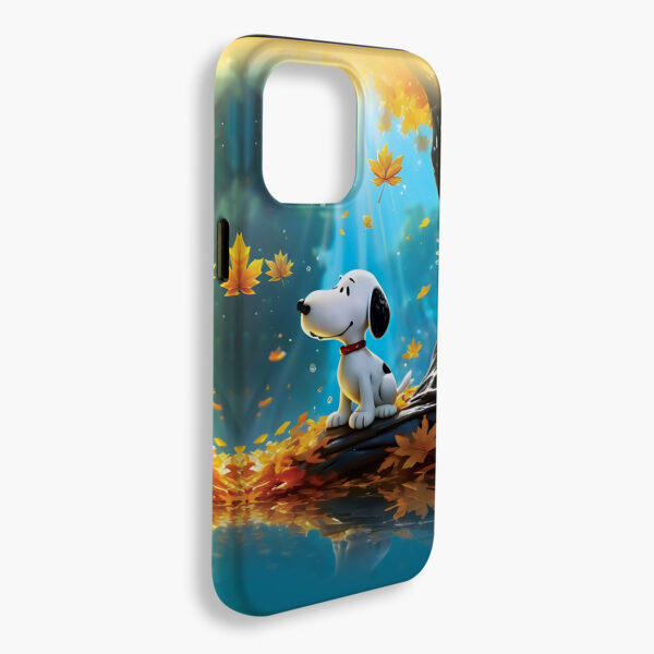 Snoopy Fall Leaves Phone Protective Cover, Cute Dog Autumn Hard Shell Case Phone