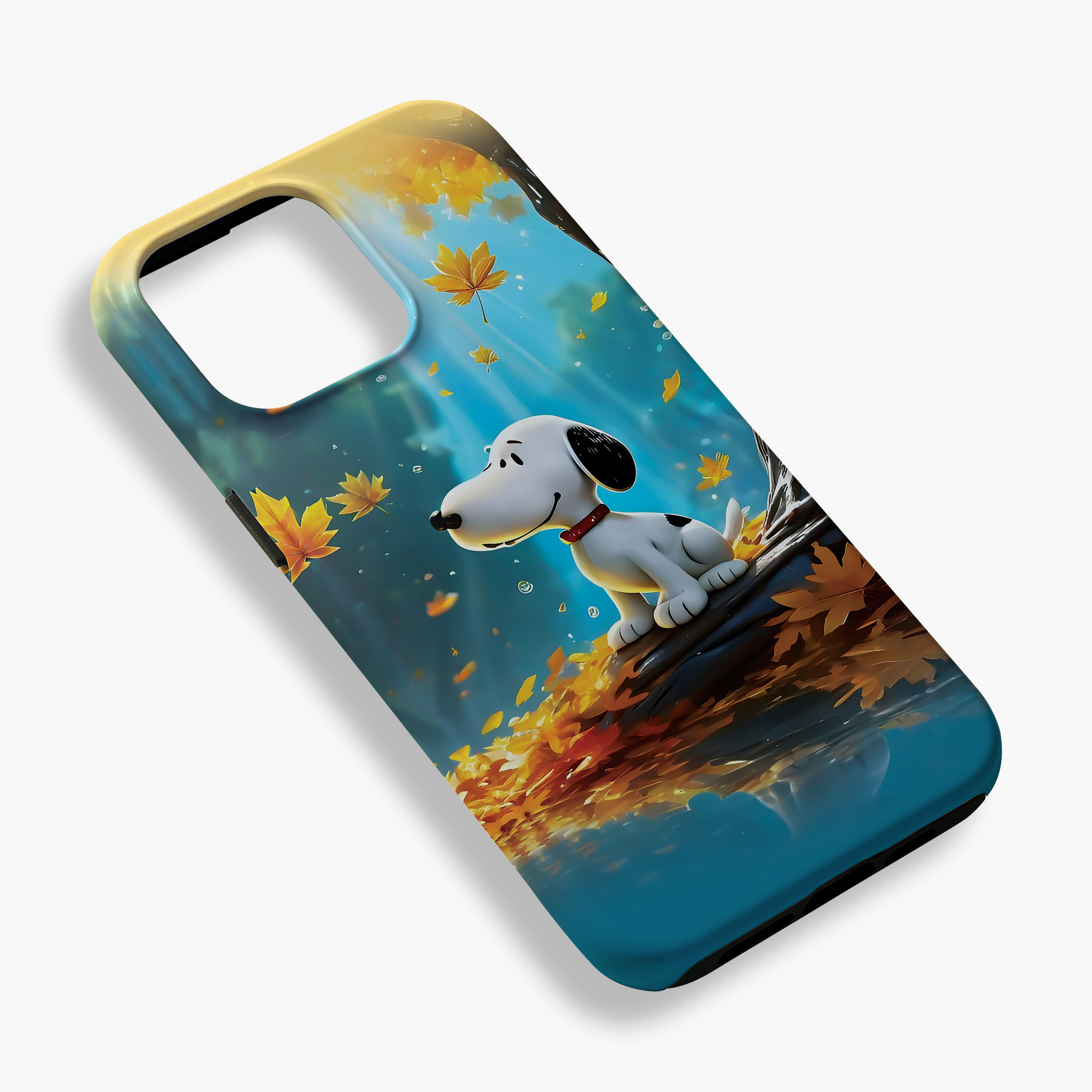 Snoopy Fall Leaves Phone Protective Cover, Cute Dog Autumn Hard Shell Case Phone