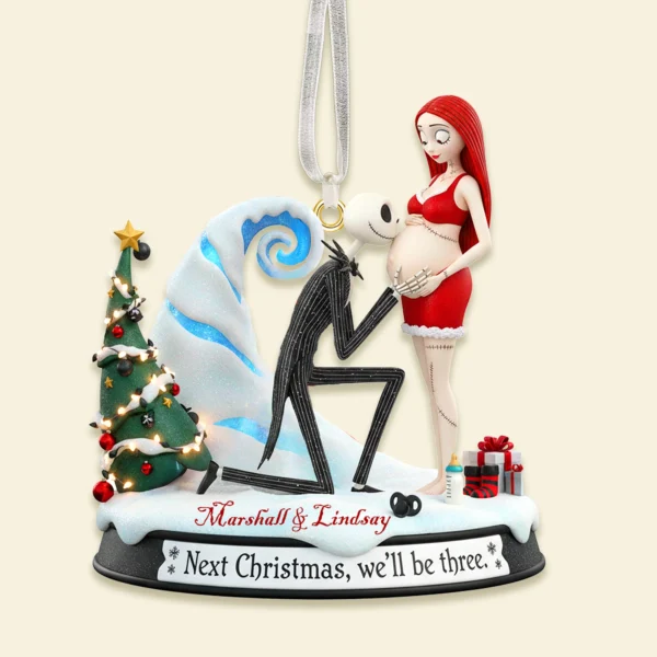 Jack And Sally Christmas Ornament, Nightmare Couple Ornament, Humorous Christmas Tree Decor
