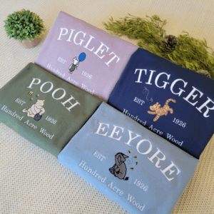 Winnie The Pooh Classic Midweight Sweater Collection, Embroidered Crewneck