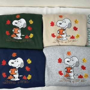 Cute Dog Embroidered Sweatshirt, Snoopy Sweatshirt, Fall Sweatshirt, Pumpkin Crewneck, Halloween Gift, Cozy Fall Aesthetic