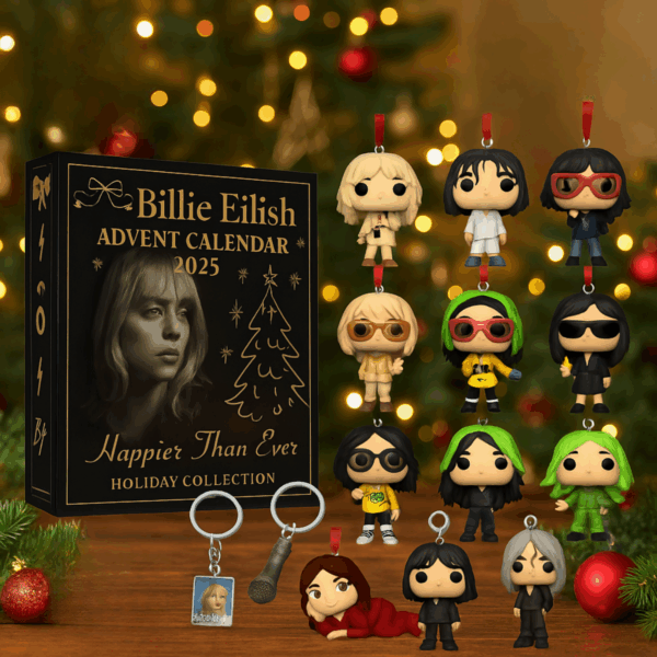 Billie Eilish Advent Calendar 2025, Christmas Countdown Advent Calendar Gift Box with 24 Acrylic Ornaments