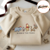 Embroidered Winnie The Pooh And Friends Christmas Sweatshirt, Pooh Bear Christmas Shirt, Embroidered Disney Sweatshirt, Disney Xmas Gifts
