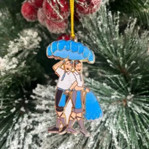 Brothers White Christmas Ornament, Sisters White Christmas Ornament, Double Sided Acrylic Ornament