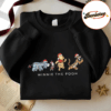 Embroidered Winnie The Pooh And Friends Christmas Sweatshirt, Pooh Bear Christmas Shirt, Embroidered Disney Sweatshirt, Disney Xmas Gifts