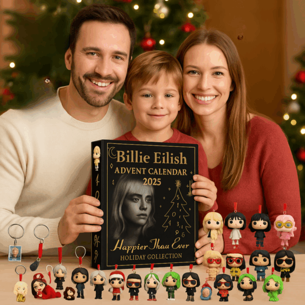 Billie Eilish Advent Calendar 2025, Christmas Countdown Advent Calendar Gift Box with 24 Acrylic Ornaments