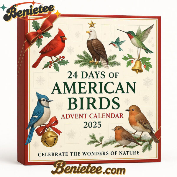 2025 American Birds Advent Calendar, Christmas Countdown Advent Calendar Gift Box with 24 Acrylic Ornaments