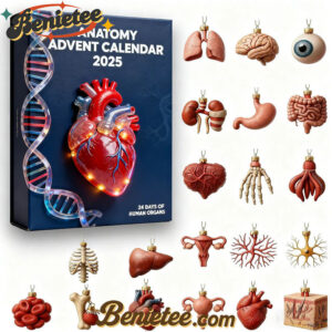 2025 Anatomy Advent Calendar, Christmas Countdown Advent Calendar Gift Box with 24 Acrylic Ornaments