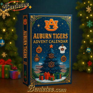 2025 Auburn Tigers football Advent Calendar, Christmas Countdown Advent Calendar Gift Box with 24 Acrylic Ornaments