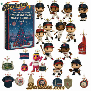 2025 Cleveland Guardians 125TH ANNIVERSARY Advent Calendar, Christmas Countdown Advent Calendar Gift Box with 24 Acrylic Ornaments