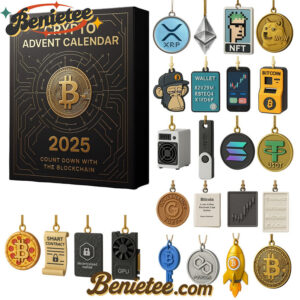 2025 Cryptocurrency Advent Calendar, Christmas Countdown Advent Calendar Gift Box with 24 Acrylic Ornaments