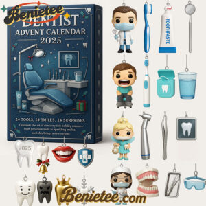 2025 Dentist Advent Calendar, Christmas Countdown Advent Calendar Gift Box with 24 Acrylic Ornaments