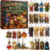 2025 Dungeons & Cats Advent Calendar, Christmas Countdown Advent Calendar Gift Box with 24 Acrylic Ornaments