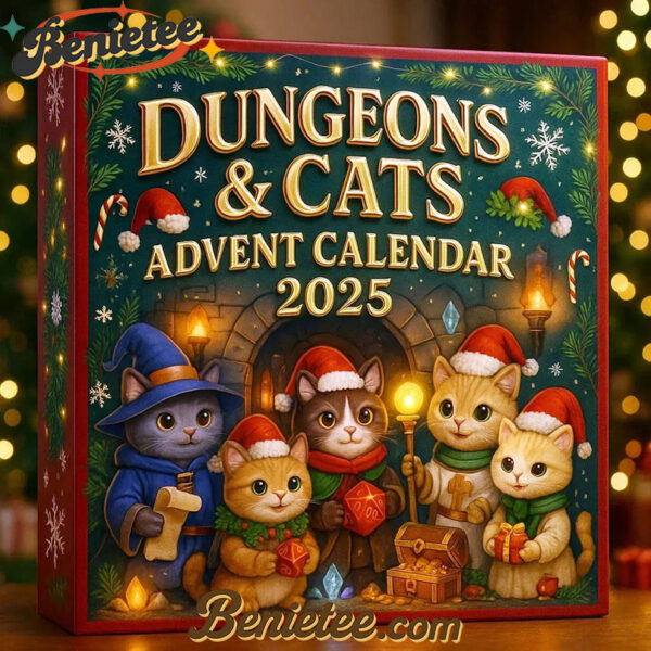 2025 Dungeons & Cats Advent Calendar, Christmas Countdown Advent Calendar Gift Box with 24 Acrylic Ornaments