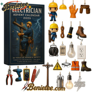 2025 Electrician Advent Calendar, Christmas Countdown Advent Calendar Gift Box with 24 Acrylic Ornaments