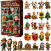 2025 Farm Advent Calendar, Christmas Countdown Advent Calendar Gift Box with 24 Acrylic Ornaments