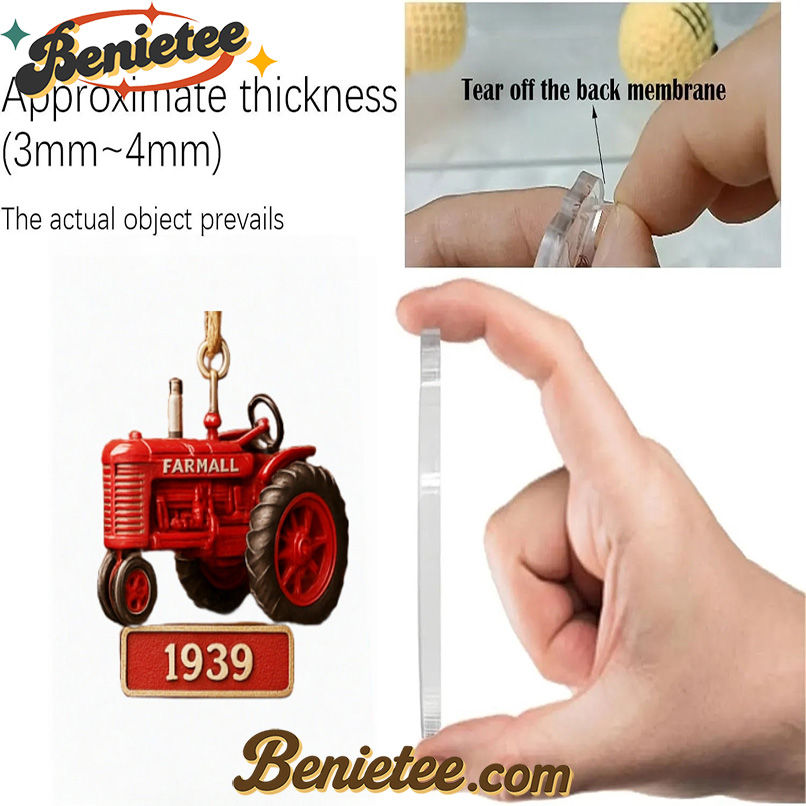 2025 Farmall 100th Anniversary Advent Calendar, Christmas Countdown Advent Calendar Gift Box with 24 Acrylic Ornaments