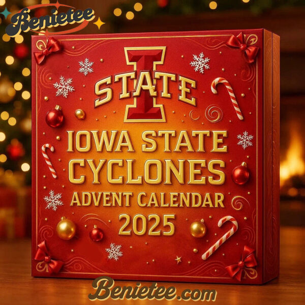 2025 Iowa State Cyclones Advent Calendar, Christmas Countdown Advent Calendar Gift Box with 24 Acrylic Ornaments