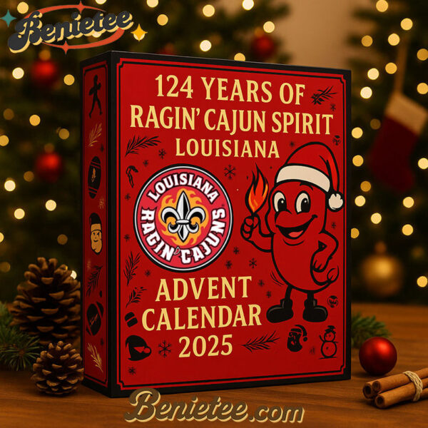 2025 Louisiana Ragin' Cajuns Advent Calendar, Christmas Countdown Advent Calendar Gift Box with 24 Acrylic Ornaments