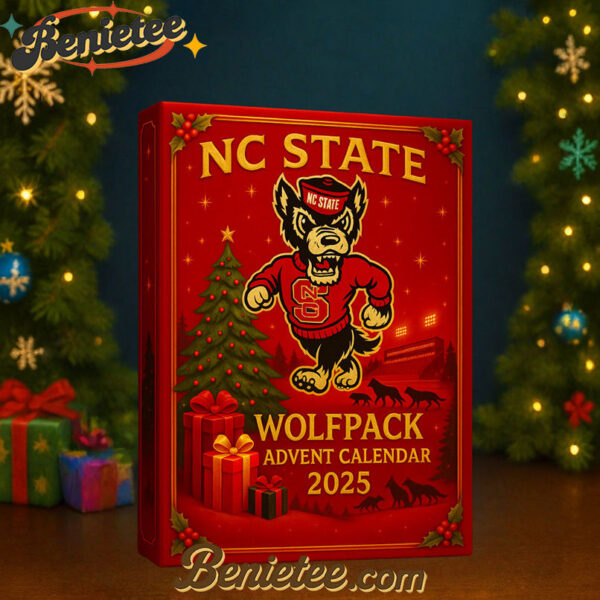 2025 NC State Wolfpack Advent Calendar, Christmas Countdown Advent Calendar Gift Box with 24 Acrylic Ornaments